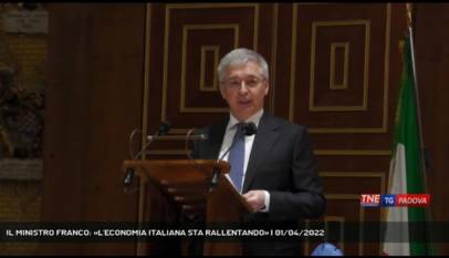 PADOVA | IL MINISTRO FRANCO: «L'ECONOMIA ITALIANA STA RALLENTANDO»