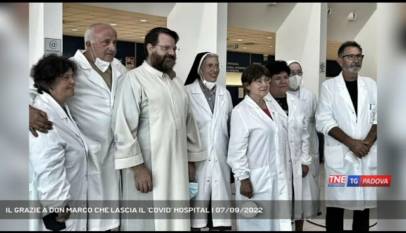 MONSELICE | IL GRAZIE A DON MARCO CHE LASCIA IL 'COVID' HOSPITAL