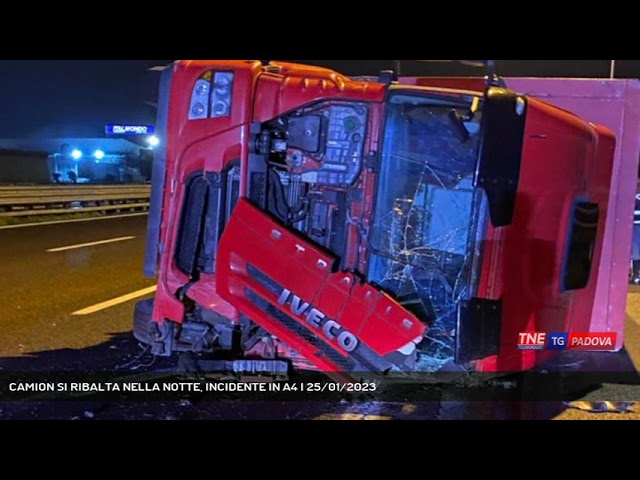 Padova Camion Si Ribalta Nella Notte Incidente In A Telenordest Medianordest